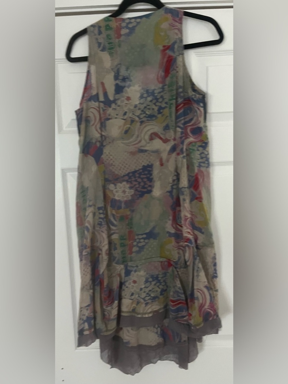 Rare Animale Blue, Beige, Grey Watercolor Dress - Picture 3 of 9